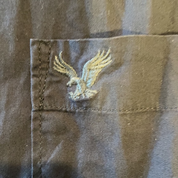 Medium Gray American Eagle Button Down Shirt - Picture 2 of 4